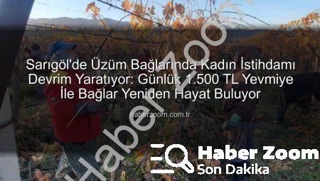 Sarıgöl’de Üzüm Bağlarında Kadın İstihdamı Devrim Yaratıyor: Günlük 1.500 TL Yevmiye İle Bağlar Yeniden Hayat Buluyor